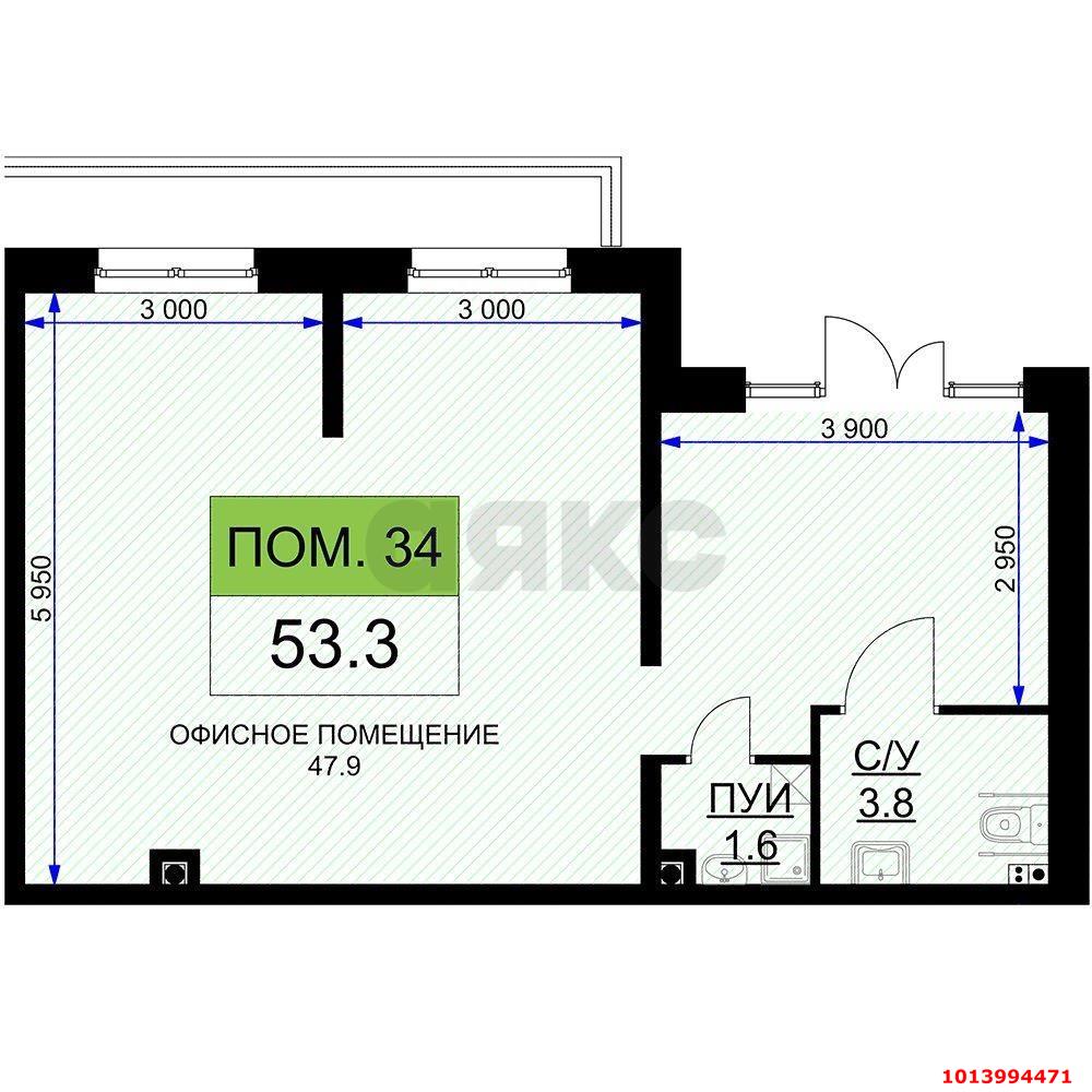 Фото №3: Торговое помещение 54 м² - Краснодар, жилой комплекс Ракурс, 