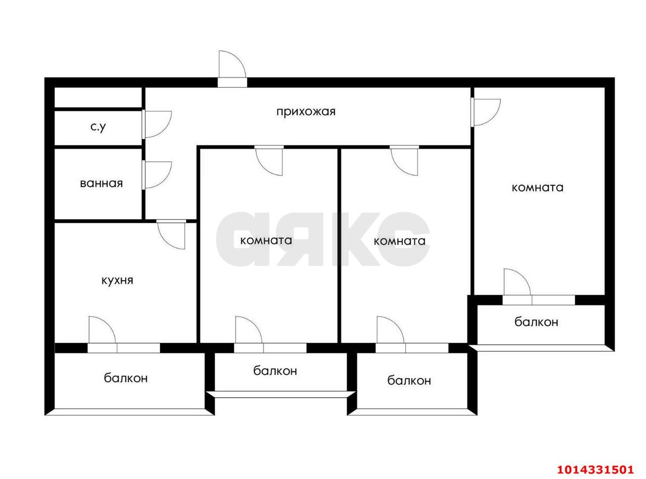 Фото №8: 3-комнатная квартира 90 м² - Краснодар, Военный городок № 106, ул. имени Дзержинского, 54/13