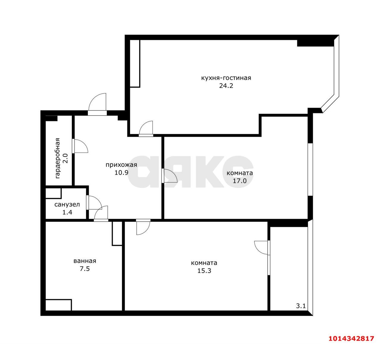 Фото №14: 2-комнатная квартира 81 м² - Краснодар, Юбилейный, ул. Думенко, 21