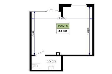 Фото №3: Коммерция 43 м² - Краснодар, мкр. жилой комплекс Дыхание, ул. Лётчика Позднякова, 2к25