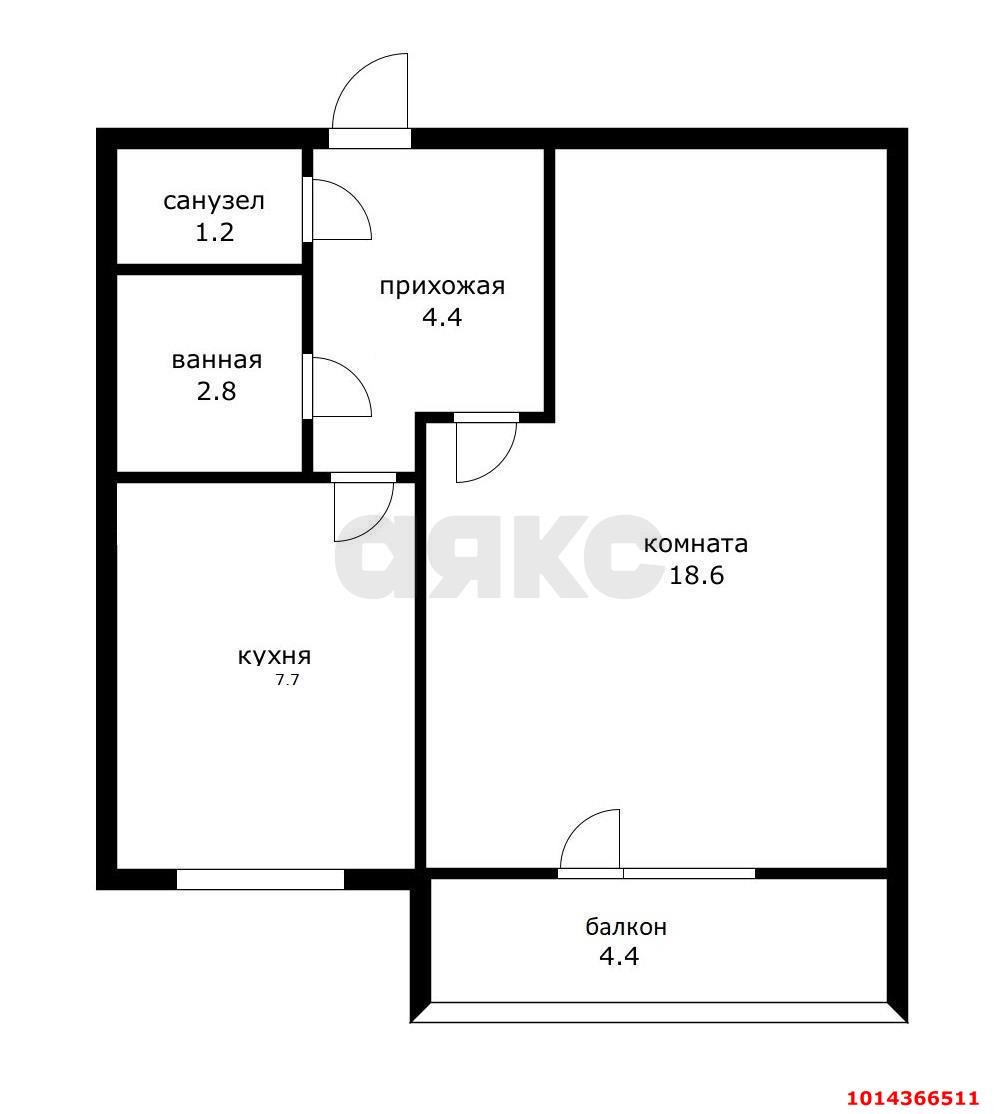 Фото №9: 1-комнатная квартира 38 м² - Ленина, мкр. Карасунский внутригородской округ, пер. Буковый, 28