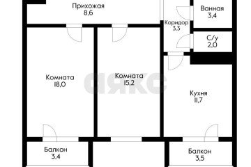 Фото №2: 2-комнатная квартира 62 м² - Краснодар, мкр. Участок №24, ул. Бородинская, 150Бк1