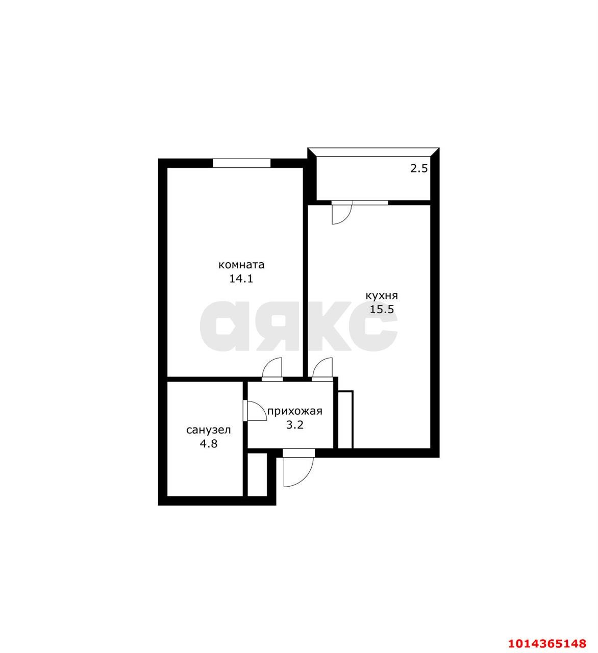 Фото №5: 1-комнатная квартира 40 м² - Краснодар, жилой комплекс Дыхание, ул. Лётчика Позднякова, 2к24
