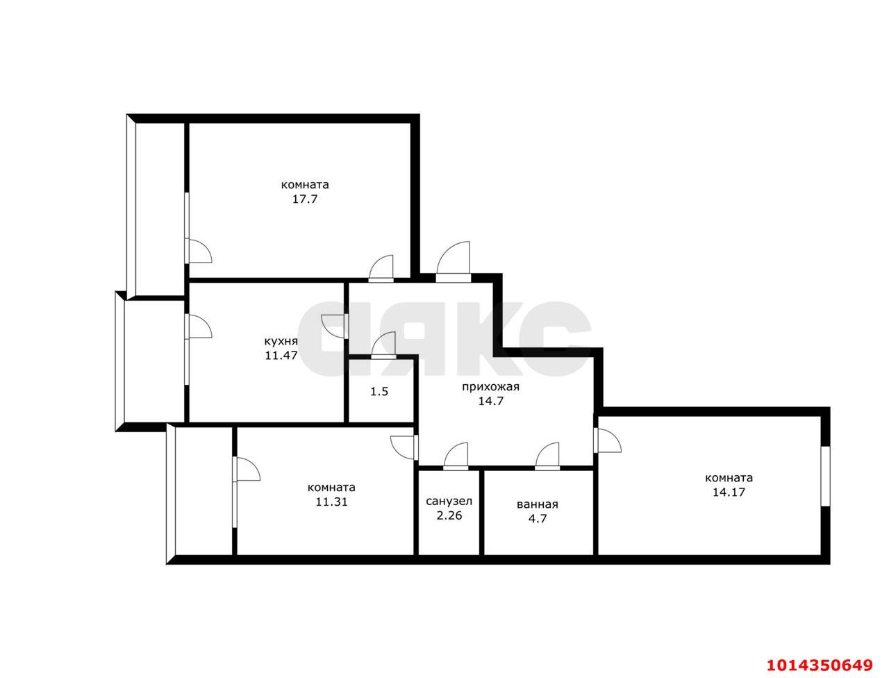 Фото №20: 3-комнатная квартира 78 м² - Краснодар, Краевая Клиническая Больница, ул. Российская, 128