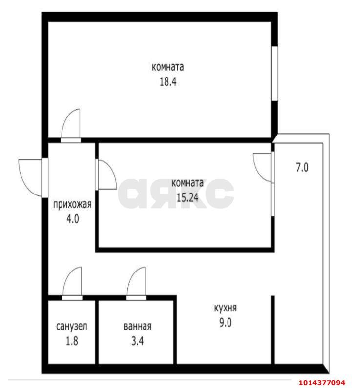 Фото №3: 2-комнатная квартира 49 м² - Краснодар, Славянский, ул. Красных Партизан, 79