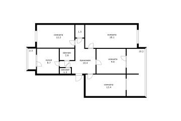 Фото №4: 4-комнатная квартира 89 м² - Яблоновский, ул. Дорожная, 214