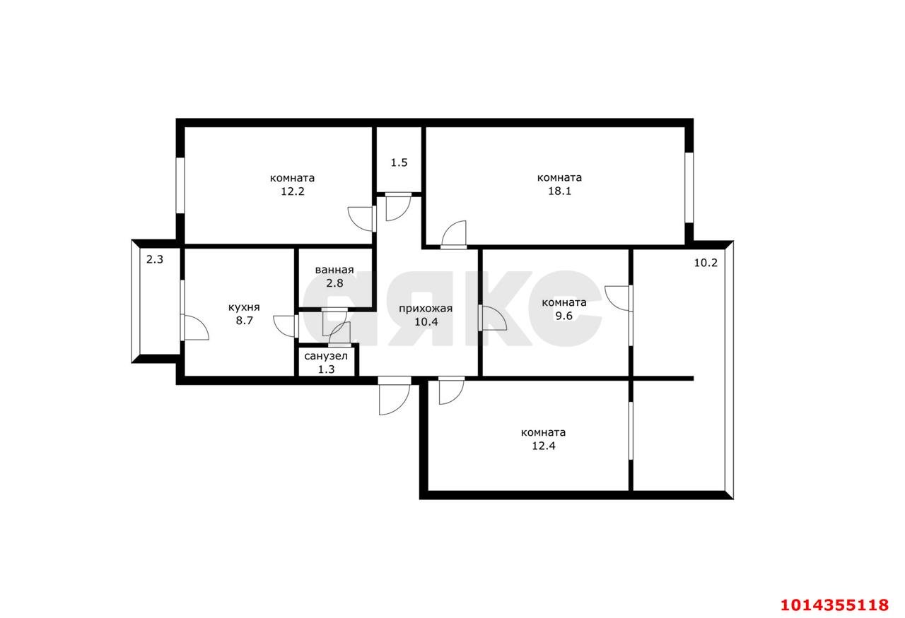 Фото №4: 4-комнатная квартира 89 м² - Яблоновский, ул. Дорожная, 214