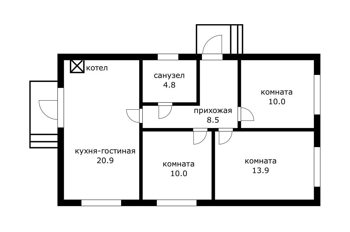 Фото №2: Дом 84 м² + 3.27 сот. - Южный, п. коттеджный  Знание, ул. Черноморская, 8