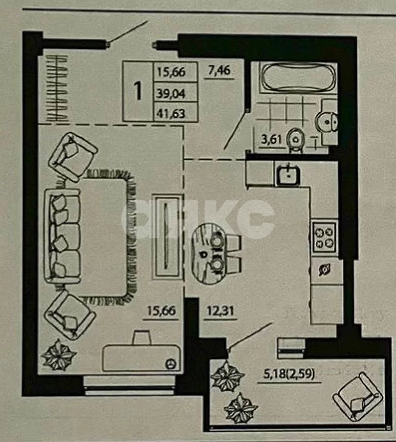 Фото №5: 1-комнатная квартира 41 м² - Ростов-на-Дону, Нахичевань, ул. 26-я Линия, 35