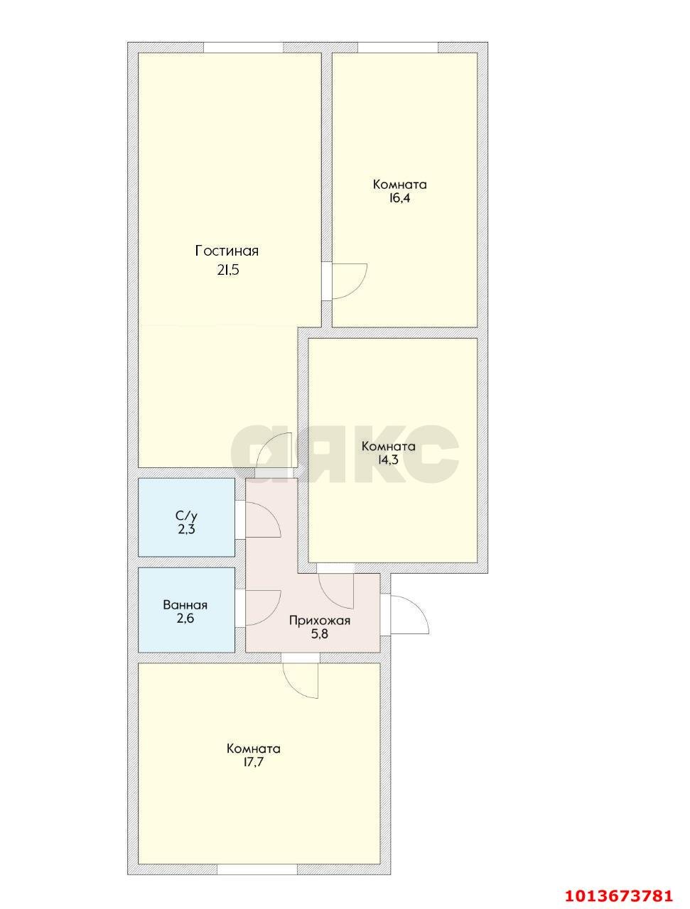 Фото №17: 4-комнатная квартира 80 м² - Ленина, мкр. Карасунский внутригородской округ, ул. Лукьяненко, 18