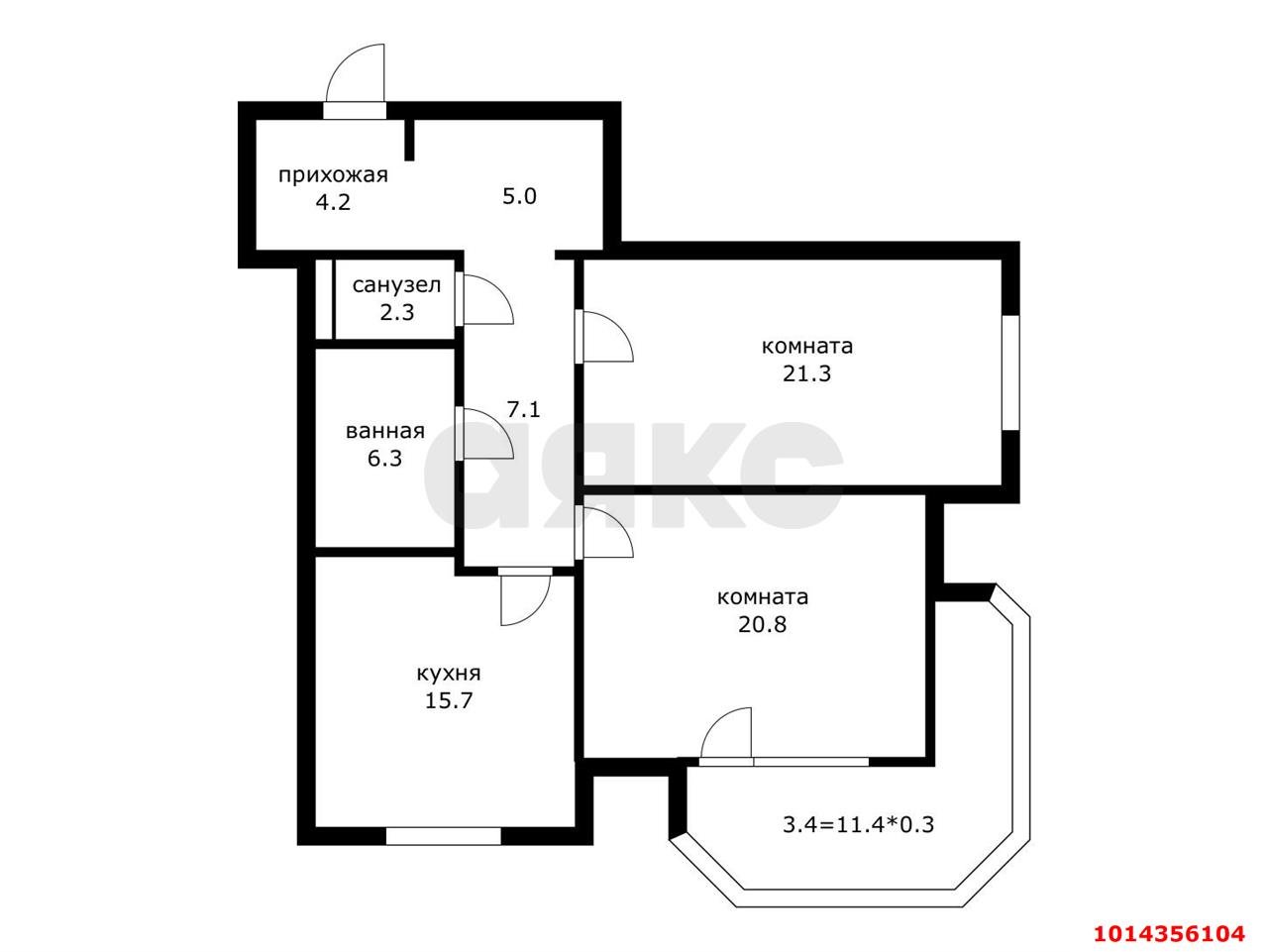 Фото №17: 2-комнатная квартира 86 м² - Краснодар, Центральный, ул. Березанская, 41