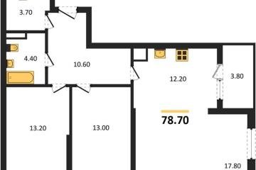 Фото №1: 2-комнатная квартира 78 м² - Краснодар, мкр. Карасунский внутригородской округ, ул. Виктора Казанцева