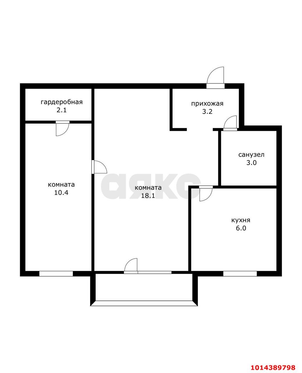 Фото №12: 2-комнатная квартира 45 м² - Краснодар, Центральный, ул. Щорса, 47