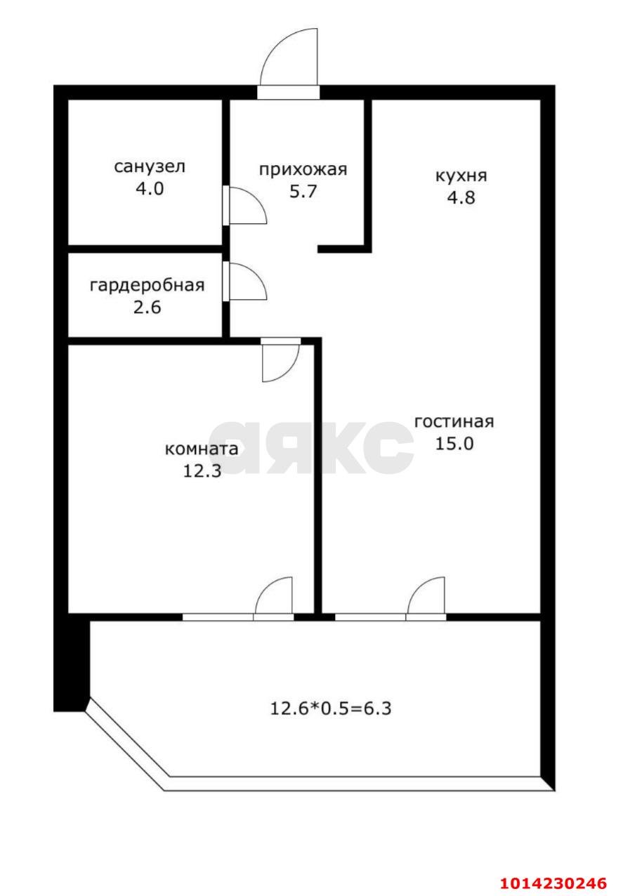 Фото №2: 1-комнатная квартира 53 м² - Краснодар, Россинского, 
