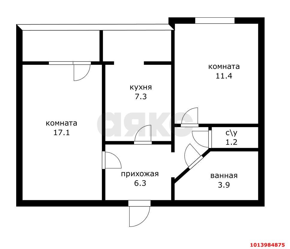 Фото №13: 2-комнатная квартира 48 м² - Краснодар, Черёмушки, ул. Димитрова, 120А
