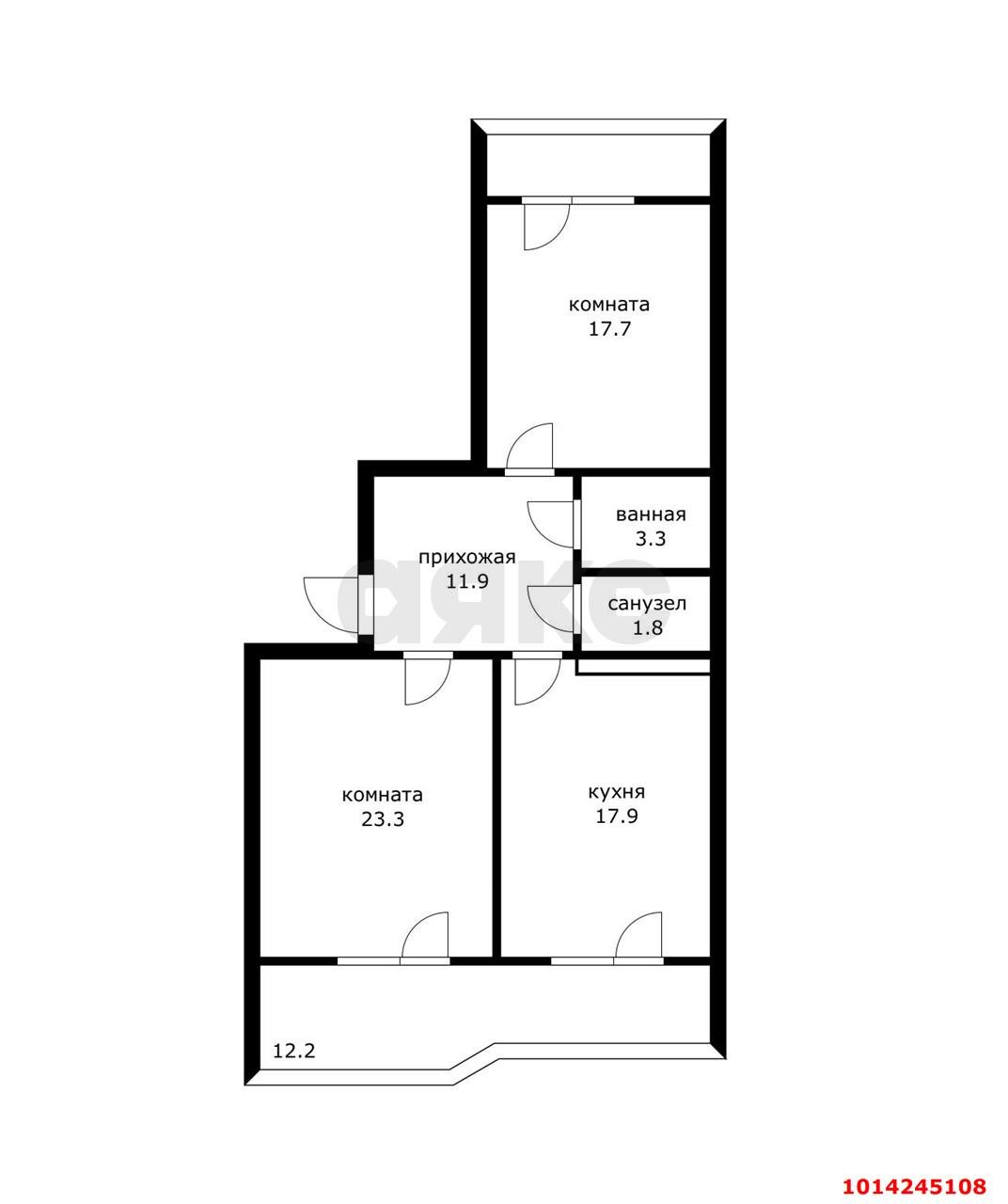 Фото №4: 2-комнатная квартира 75 м² - Краснодар, Юбилейный, пр-кт Чекистов, 8/4