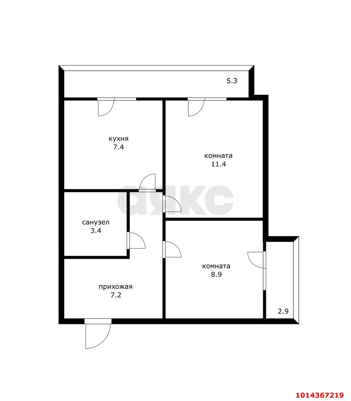 Фото №8: 2-комнатная квартира 54 м² - Российский, Прикубанский внутригородской округ, ул. Альпийская, 3