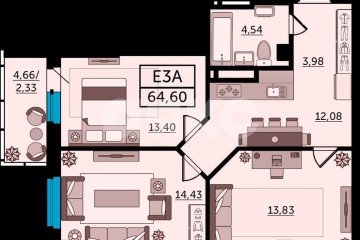 Фото №1: 3-комнатная квартира 65 м² - Ростов-на-Дону, р. Кировский, пр-кт Ворошиловский, 82/4