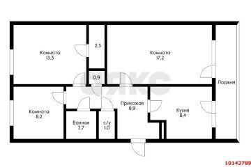 Фото №5: 3-комнатная квартира 68 м² - Краснодар, мкр. Юбилейный, ул. имени Калинина, 13к55