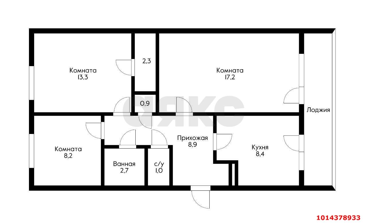 Фото №5: 3-комнатная квартира 68 м² - Краснодар, Юбилейный, ул. имени Калинина, 13к55