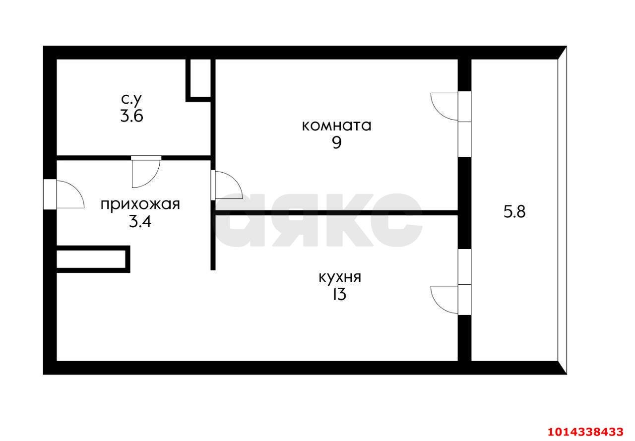 Фото №14: 1-комнатная квартира 37 м² - Краснодар, жилой комплекс Самолёт-5, ул. Ивана Беличенко, 97