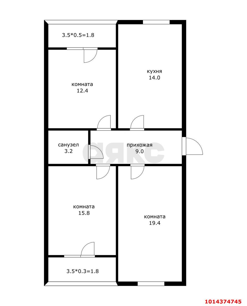 Фото №20: 3-комнатная квартира 77 м² - Новая Адыгея, жилой комплекс Мега, ул. Бжегокайская, 90/3лит2