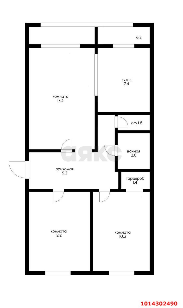 Фото №13: 3-комнатная квартира 61 м² - Яблоновский, ул. Лаухина, 15