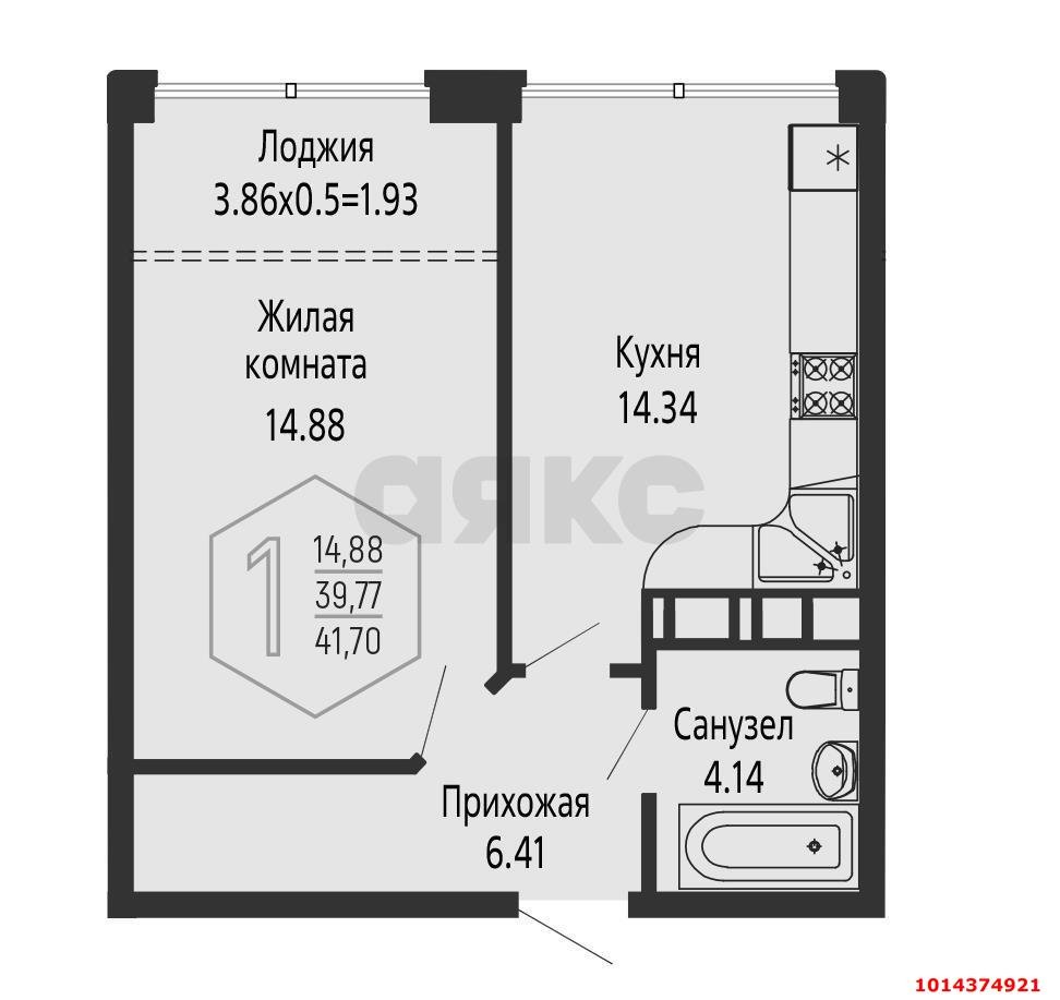 Фото №7: 1-комнатная квартира 43 м² - Краснодар, Черёмушки, ул. Обрывная, 132