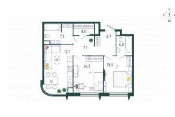 Фото №1: 2-комнатная квартира 71 м² - Москва, р. Даниловский, ул. Автозаводская, 23с64