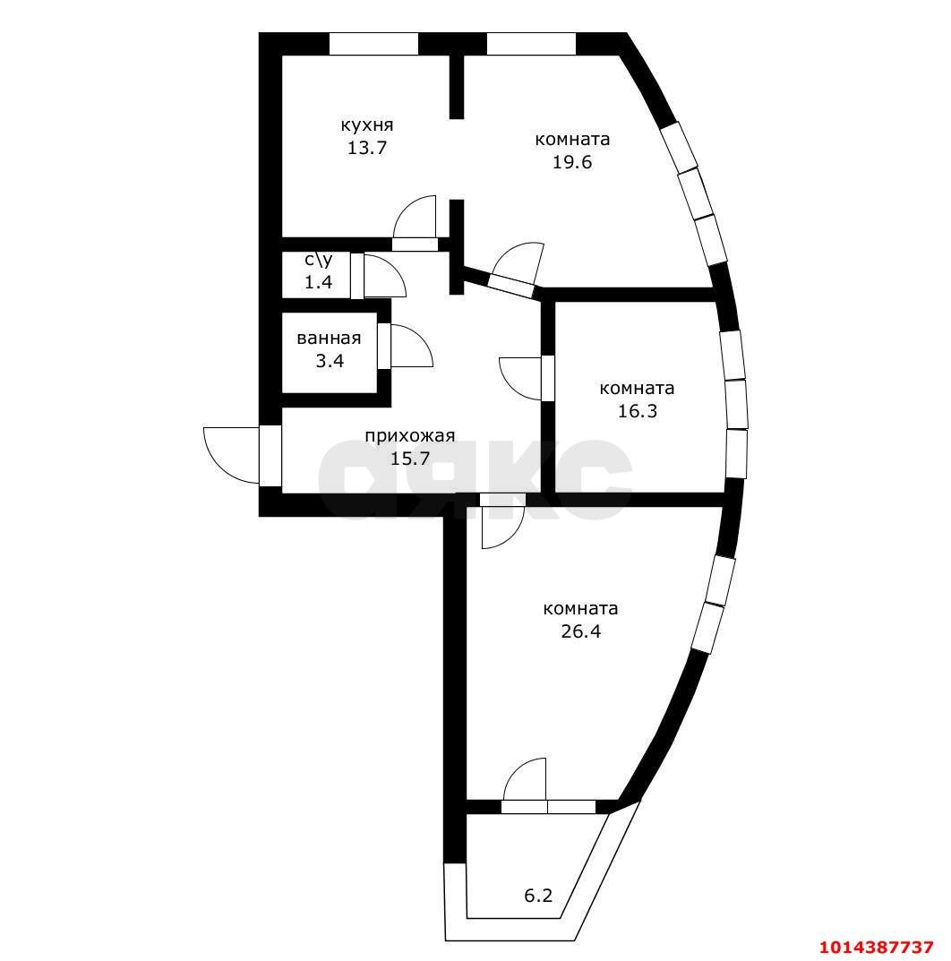 Фото №2: 3-комнатная квартира 102 м² - Краснодар, жилой комплекс Аквамарин, ул. Уральская, 75к2