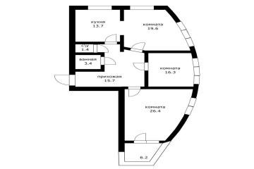 Фото №2: 3-комнатная квартира 96 м² - Краснодар, мкр. жилой комплекс Аквамарин, ул. Уральская, 75к2