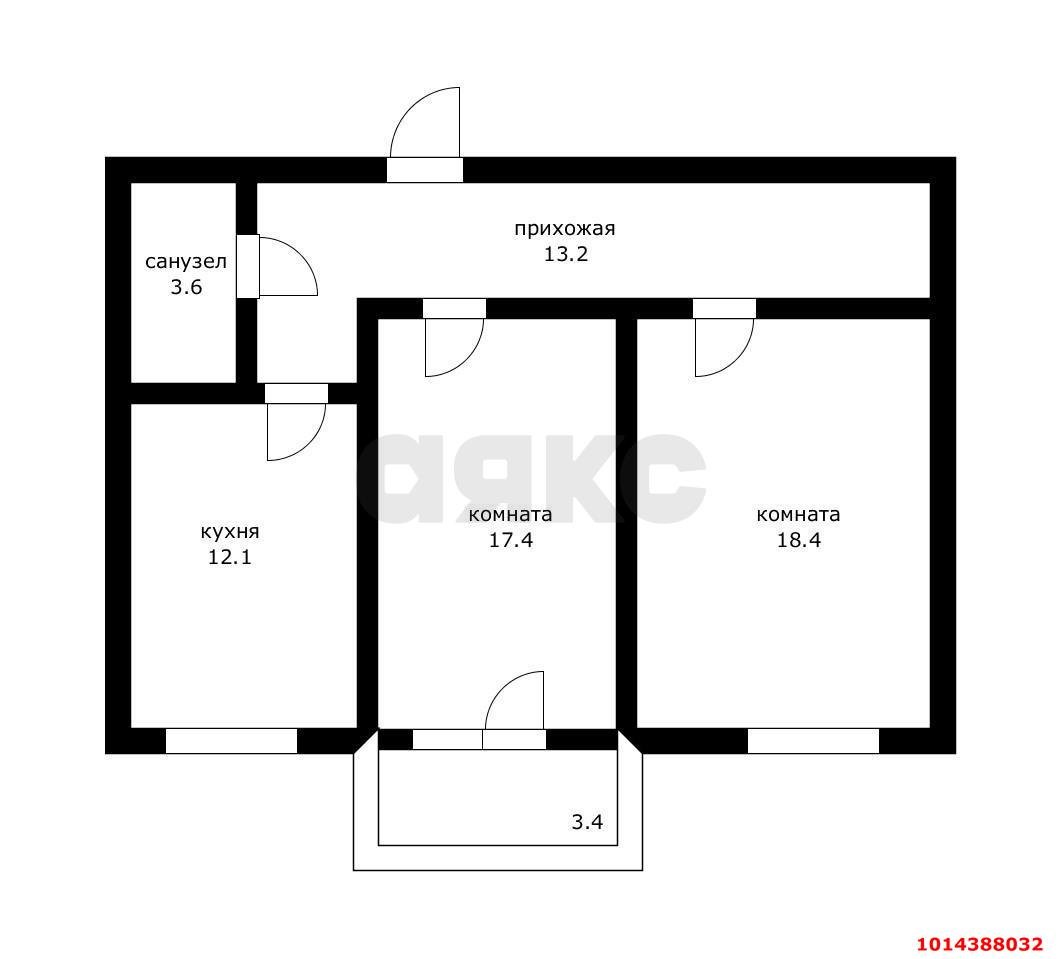 Фото №5: 2-комнатная квартира 68 м² - Краснодар, Хлопчато-бумажный Комбинат, ул. Уральская, 75А