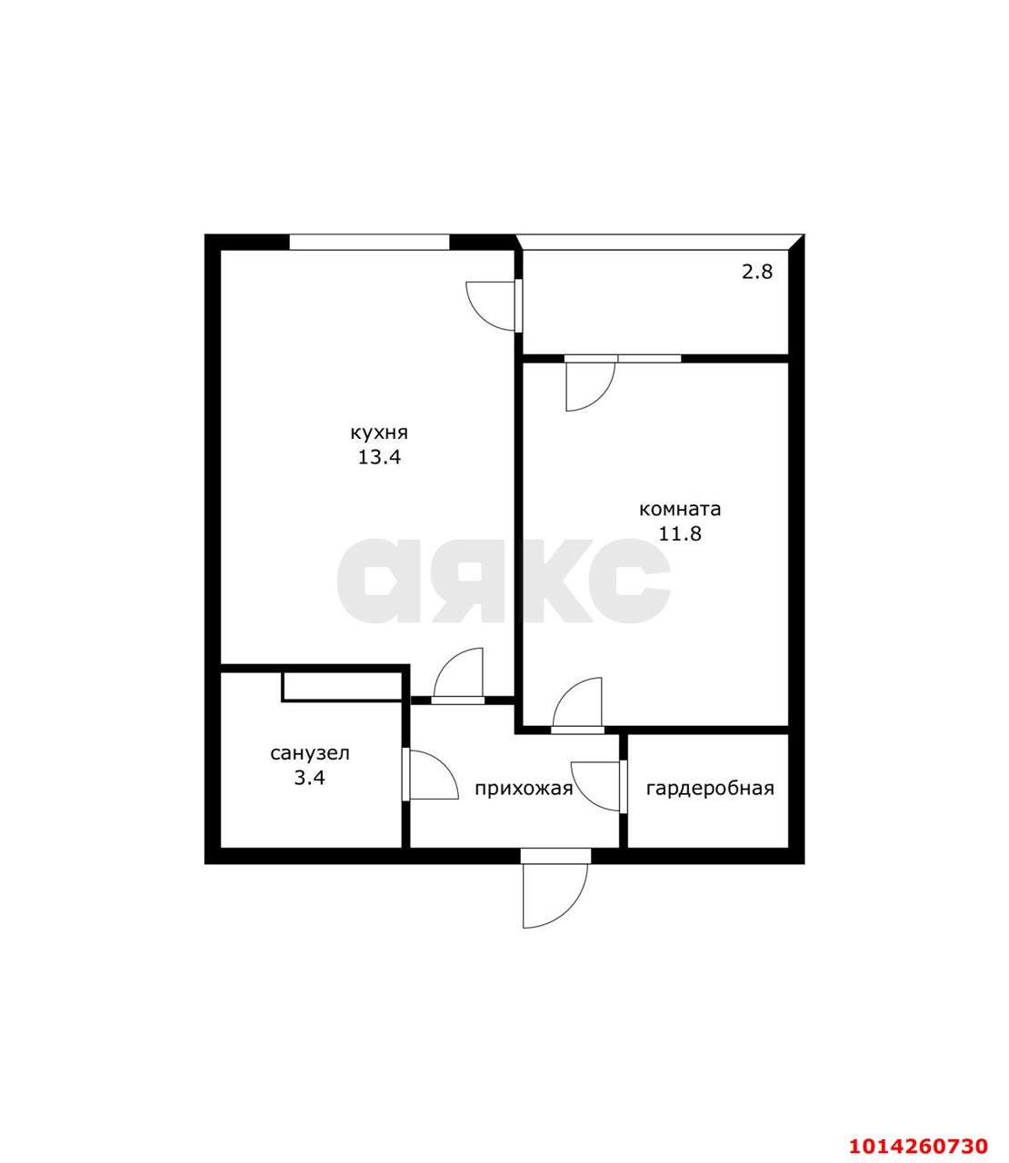 Фото №8: 1-комнатная квартира 37 м² - Краснодар, жилой комплекс Самолёт-4, ул. Ивана Беличенко, 95к1