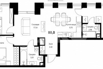 Фото №1: 3-комнатная квартира 80 м² - Москва, мкр. жилой комплекс Сити Бэй, 