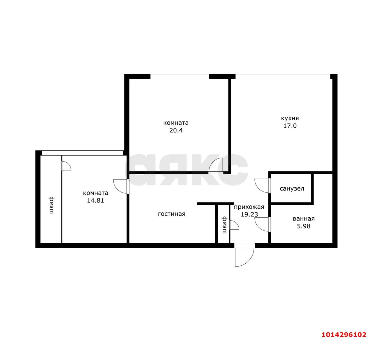 Фото №15: 2-комнатная квартира 80 м² - Краснодар, Камвольно-суконный Комбинат, ул. Онежская, 1