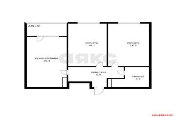 Фото №5: 2-комнатная квартира 58 м² - Краснодар, мкр. ЖК Первое Место, ул. Виктора Казанцева, 1.6лит2