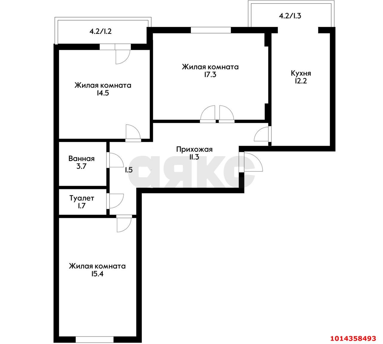 Фото №11: 3-комнатная квартира 89 м² - Краснодар, жилой комплекс Лиговский, ул. Героя Хабибуллина, 4