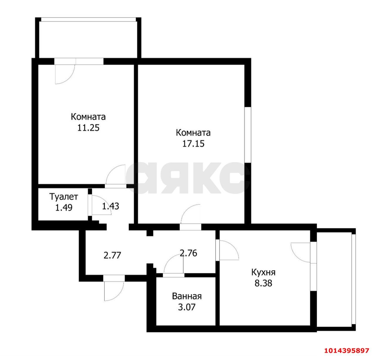 Фото №15: 2-комнатная квартира 48 м² - Краснодар, Краевая Клиническая Больница, ул. Черкасская, 53