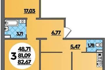 Фото №1: 3-комнатная квартира 82 м² - Краснодар, ж/р Восточный, 