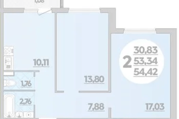 Фото №1: 2-комнатная квартира 54 м² - Краснодар, ж/р Восточный, 