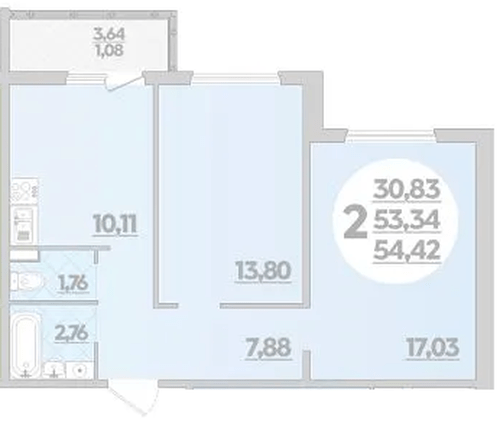 Фото №1: 2-комнатная квартира 54 м² - Краснодар, жилой комплекс Квартал № 6, Прикубанский внутригородской округ, ж/р Восточный
