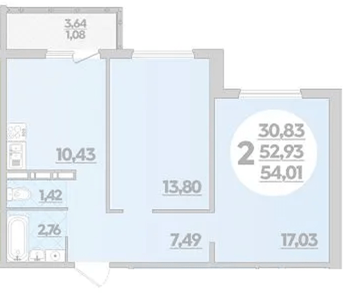 Фото №1: 2-комнатная квартира 54 м² - Краснодар, жилой комплекс Квартал № 6, Прикубанский внутригородской округ, ж/р Восточный
