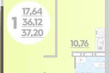Фото №1: 1-комнатная квартира 37 м² - Краснодар, ж/р Восточный, 