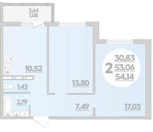 Фото №1: 2-комнатная квартира 54 м² - Краснодар, жилой комплекс Квартал № 6, Прикубанский внутригородской округ, ж/р Восточный