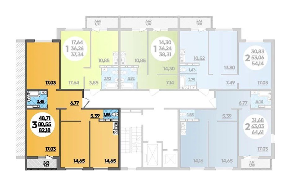 Фото №8: 2-комнатная квартира 54 м² - Краснодар, жилой комплекс Квартал № 6