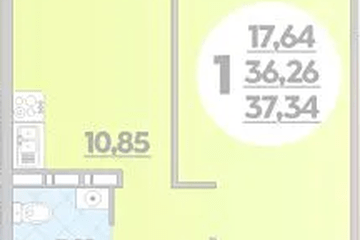 Фото №1: 1-комнатная квартира 37 м² - Краснодар, ж/р Восточный, 