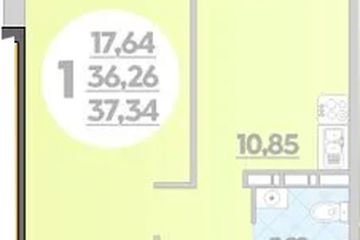 Фото №1: 1-комнатная квартира 37 м² - Краснодар, ж/р Восточный, 