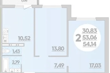 Фото №1: 2-комнатная квартира 54 м² - Краснодар, мкр. жилой комплекс Квартал № 6, 