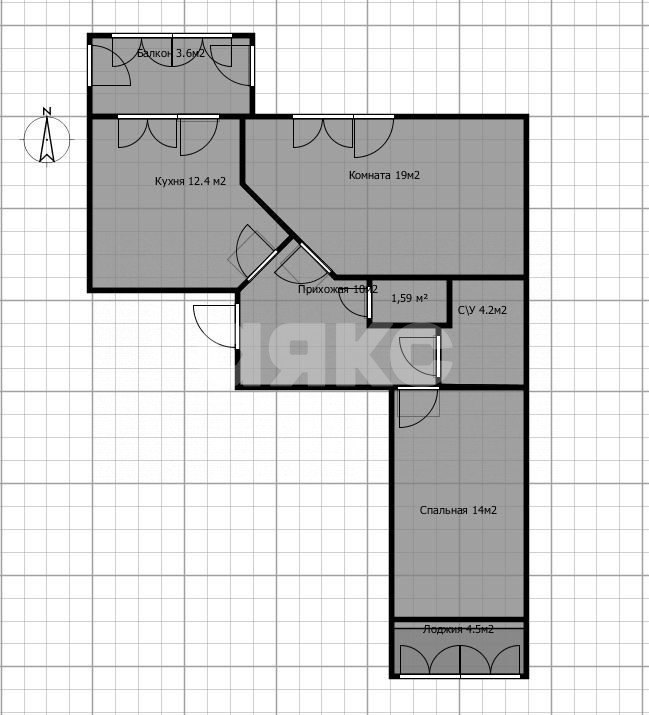 Фото №28: 2-комнатная квартира 70 м² - Анапа, жилой комплекс Радуга, ул. Парковая, 64Ак1
