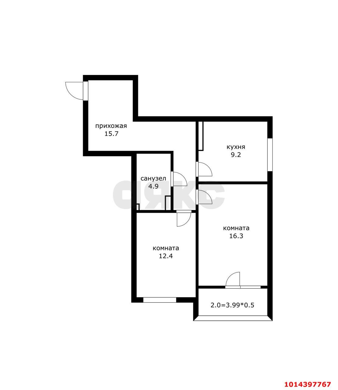 Фото №5: 2-комнатная квартира 58 м² - Краснодар, Губернский, ул. им. Героя Яцкова И.В., 9к1